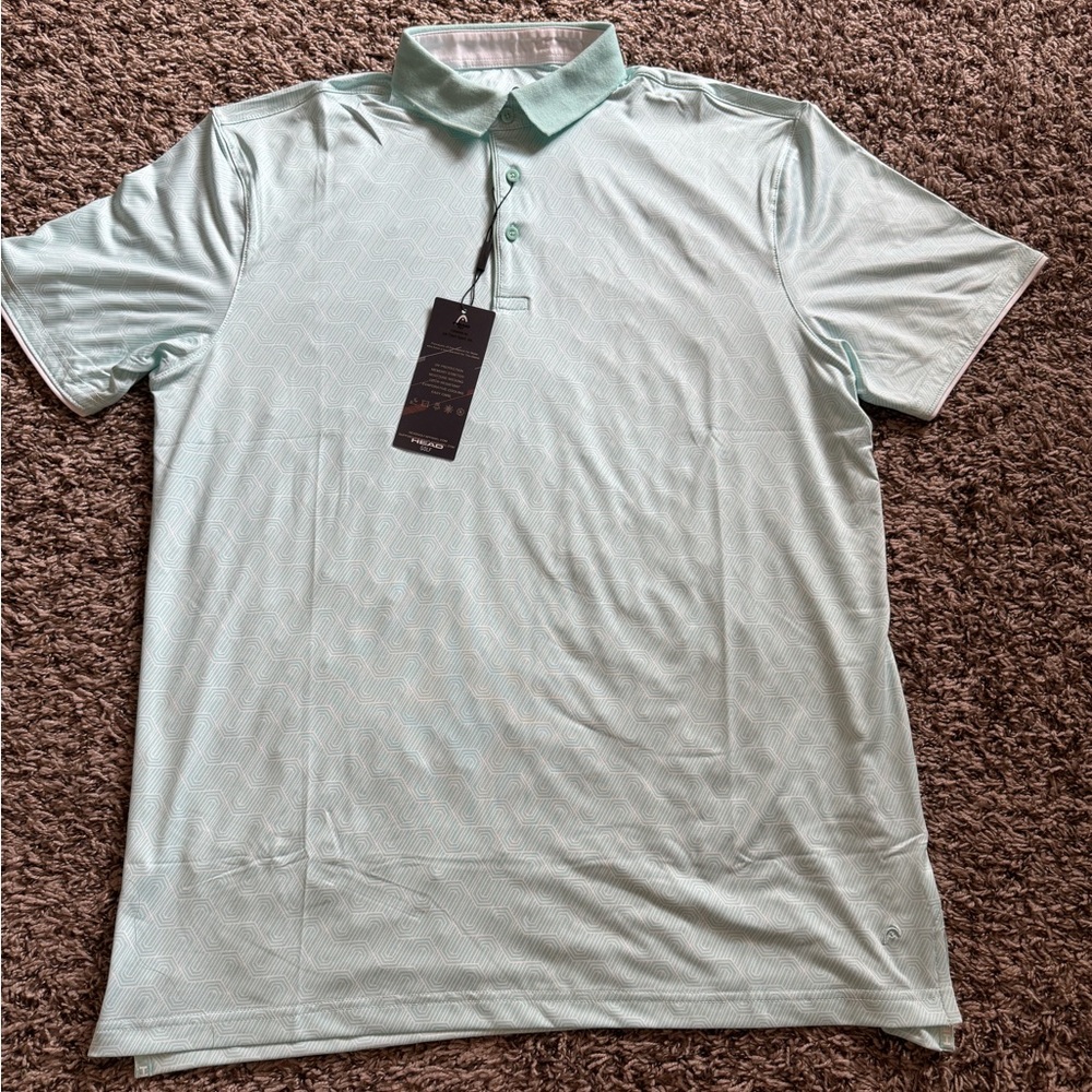 Head Golf Rayon Polo Mint/White NWT